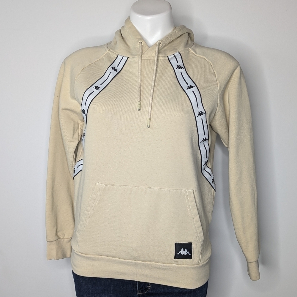 Kappa Cream Logo Hoodie Sweatshirt M